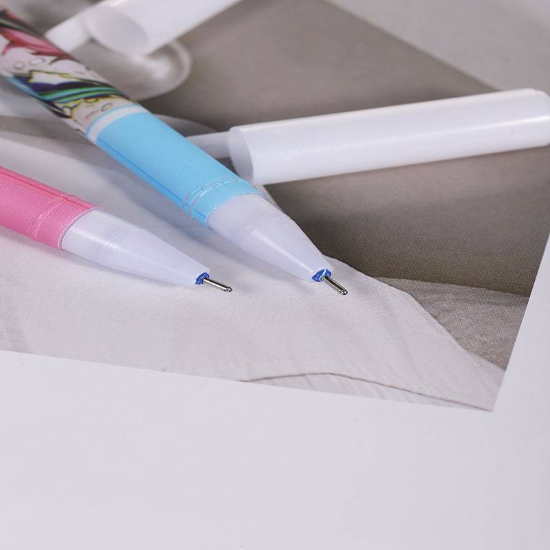 Bộ 6 bút mực gel màu xanh dương ngòi 0.5mm hình Demon Slayer Kimetsu No Yaiba Kamado Tanjirou Nezuko Rengoku Kyoujurou