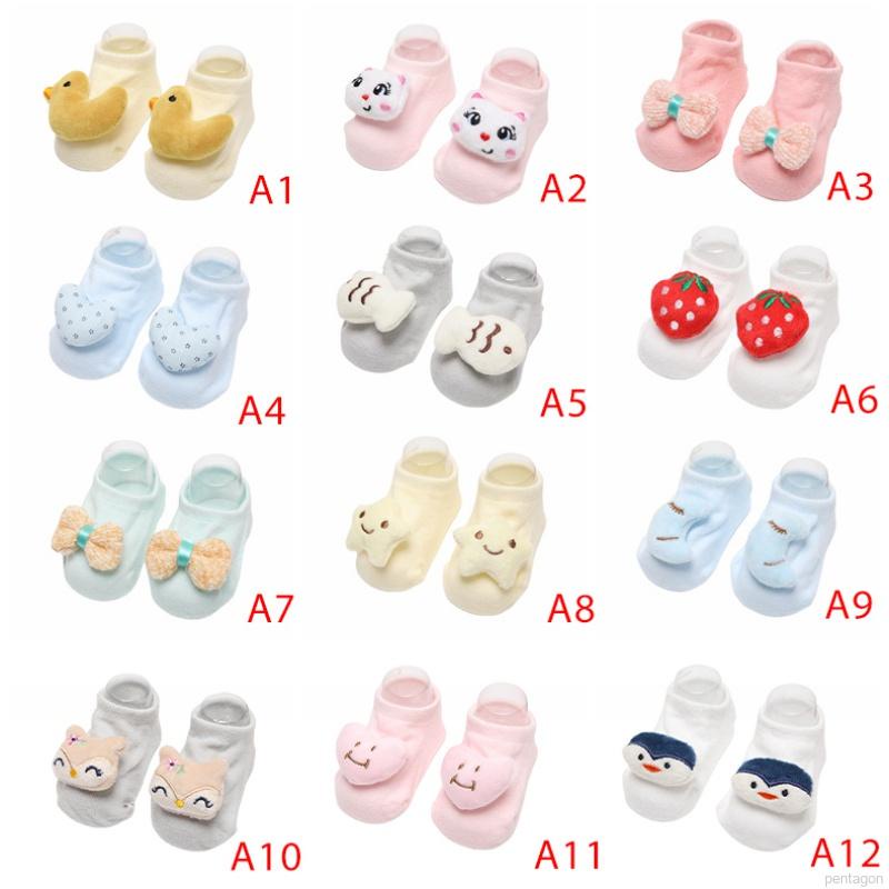 Tất cotton chống trượt in họa tiết hoạt hình dễ thương dành cho bé