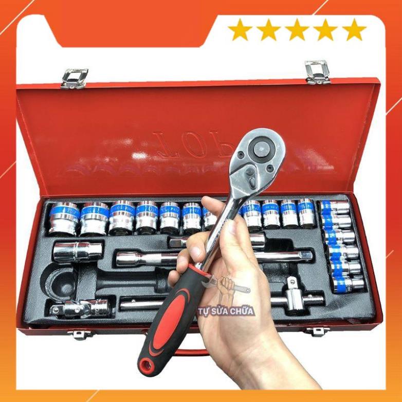 BỘ TUÝP 24 CHI TIẾT YETY TIÊU CHUẨN MỸ TAY 1/2" HỆ MÉT YETI KW-S424D-1, BỘ KHẨU YETY