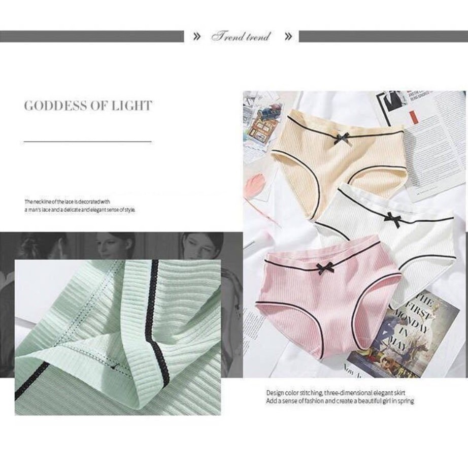 Quần lót nữ cotton thun gân, trẻ trung, thoải mái, thoáng mát (MS 03033) Anna Shop | BigBuy360 - bigbuy360.vn