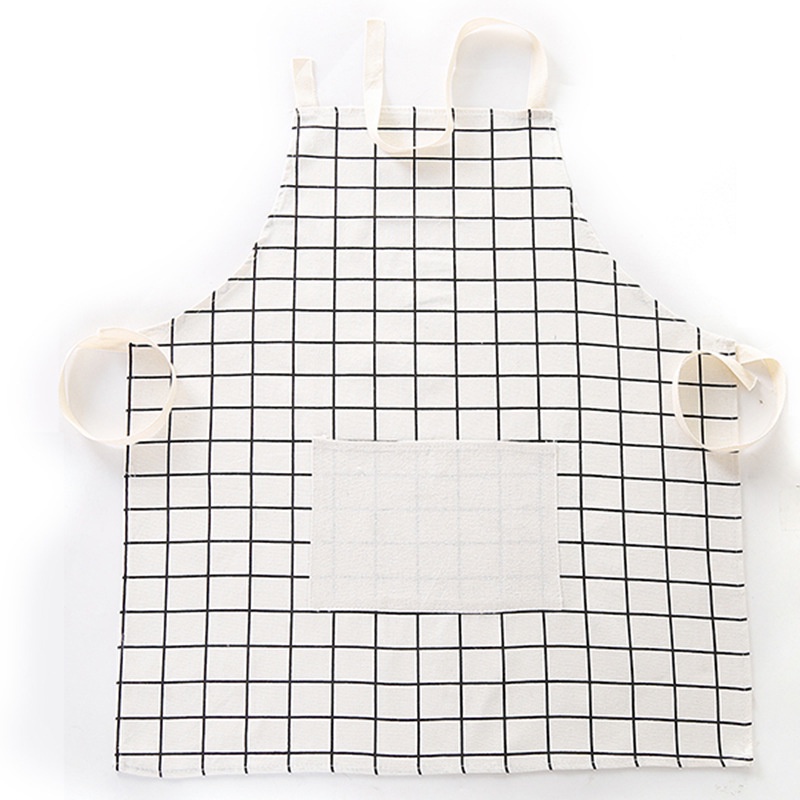 Tạp dề nấu ăn vải lanh cotton chống thấm dầu mỡ