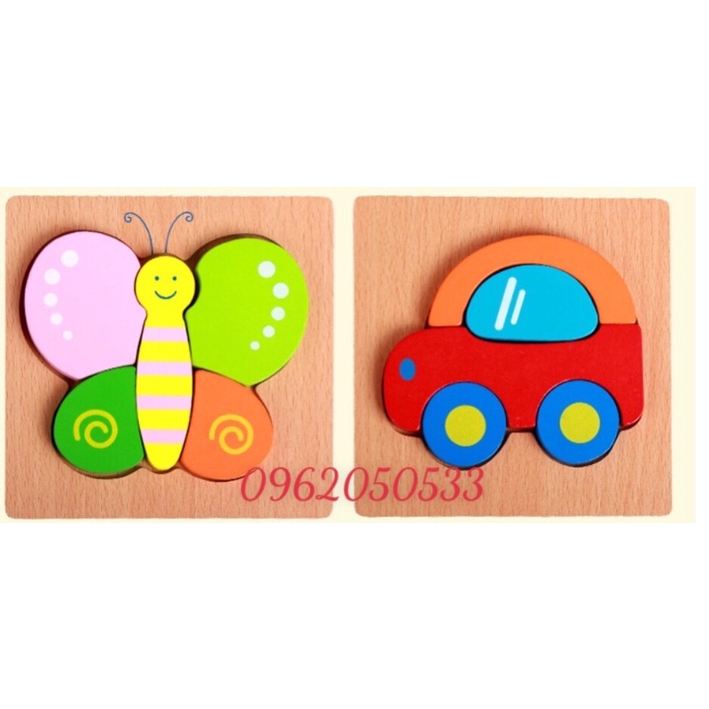 Đồ chơi tranh xếp hình, tranh ghép hình gỗ nỗi 3D, đồ chơi montessori