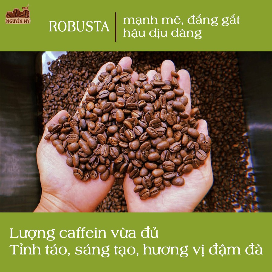 Cà phê Robusta, vối xay, pha phin, bột nguyên chất 100% ít bơ loại 250g - 1Kg