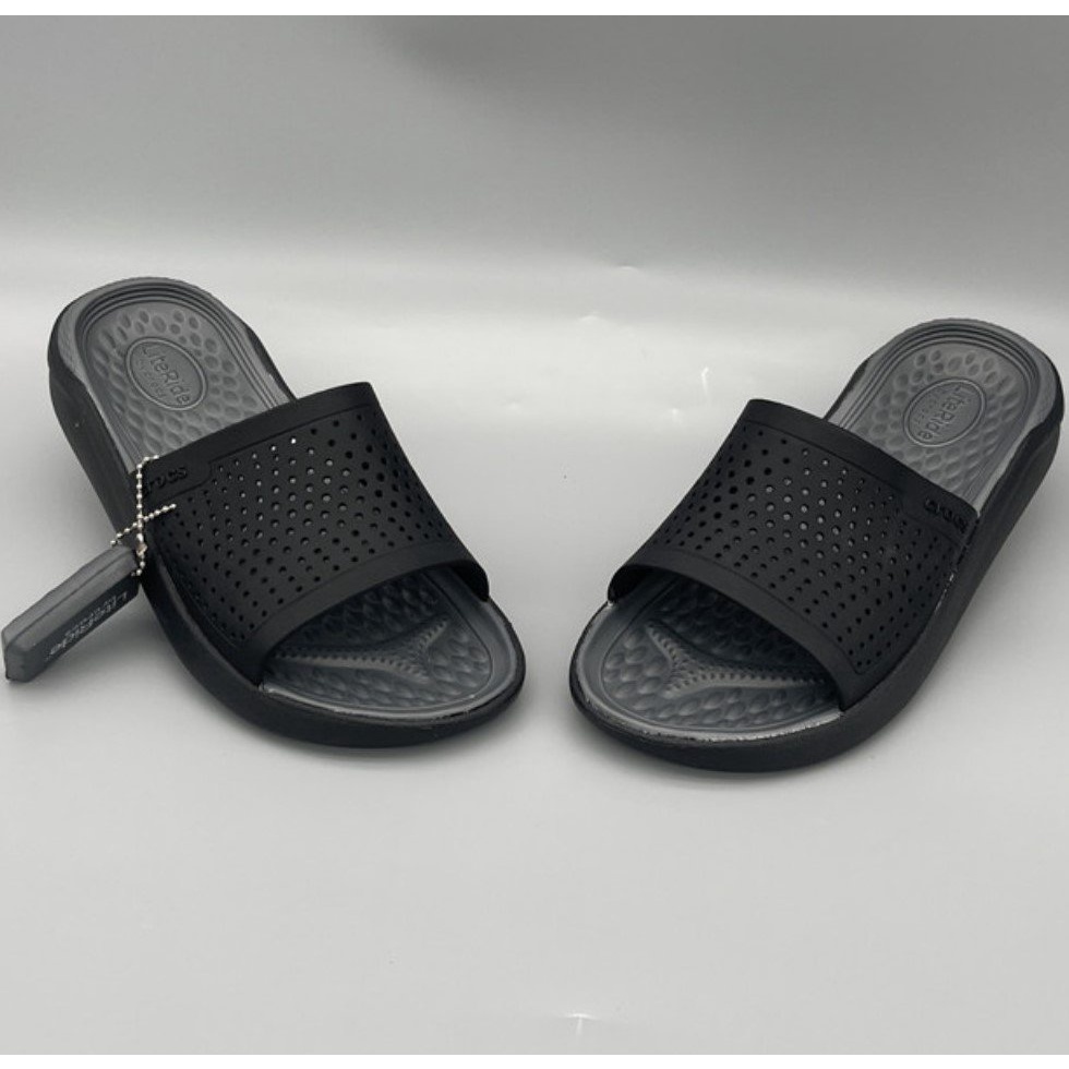 Dép lê cross literide cho nam nữ màu đen đen