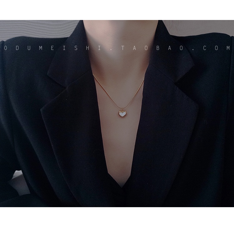 Dây chuyền vòng cổ nữ tim mặt xà cừ X10-307 - CAM KẾT KHÔNG GỈ, KHÔNG BAY MÀU - BẢO HÀNH 12 THÁNG