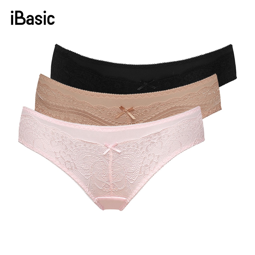 Combo 3 quần lót nữ phối ren bikini iBasic V122