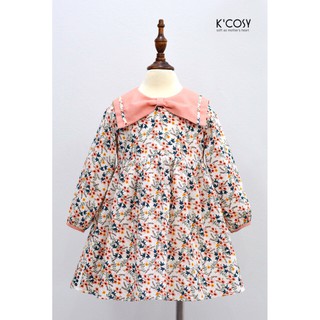 Váy trẻ em thiết kế babydoll dài tay nơ  K'Cosy