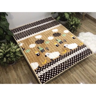 Thảm lông cừu lót giường cừu vàng 1m6x2m va 1m8x2m