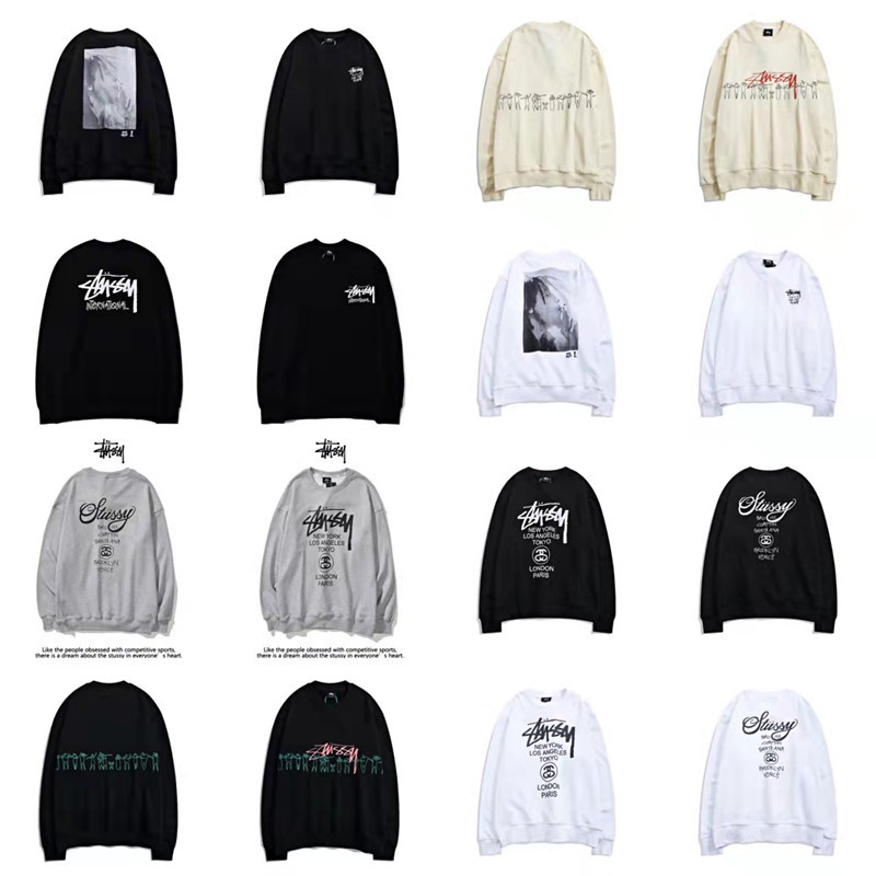 Thương Hiệu stussy Áo sweater Cổ Tròn Tay Dài Dáng Rộng In parade Phong Cách Đường Phố Cổ Điển Dành Cho Cặp Đôi Nam Và Nữ