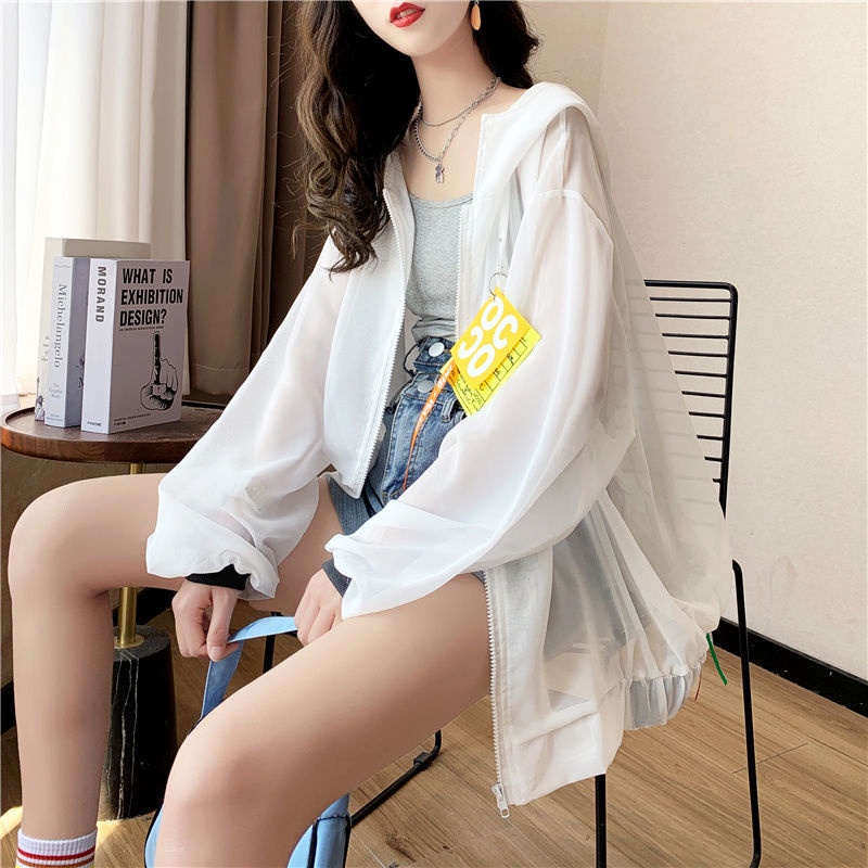 Áo Khoác Chống Nắng Tay Dài Chất Lụa Mỏng Nhẹ Phong Cách Phương Tây Thời Trang Cho Nữ