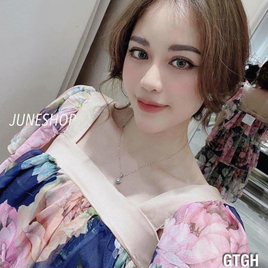 Váy bầu voan hoa form xuông rộng thoải mái❤️đầm bầu chất siêu mát siêu mềm ko bị lộ❤️hàng freesize từ 43-68kg
