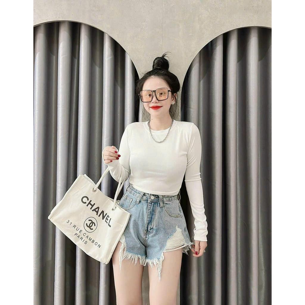 Áo thun crotop nữ tay xỏ ngón