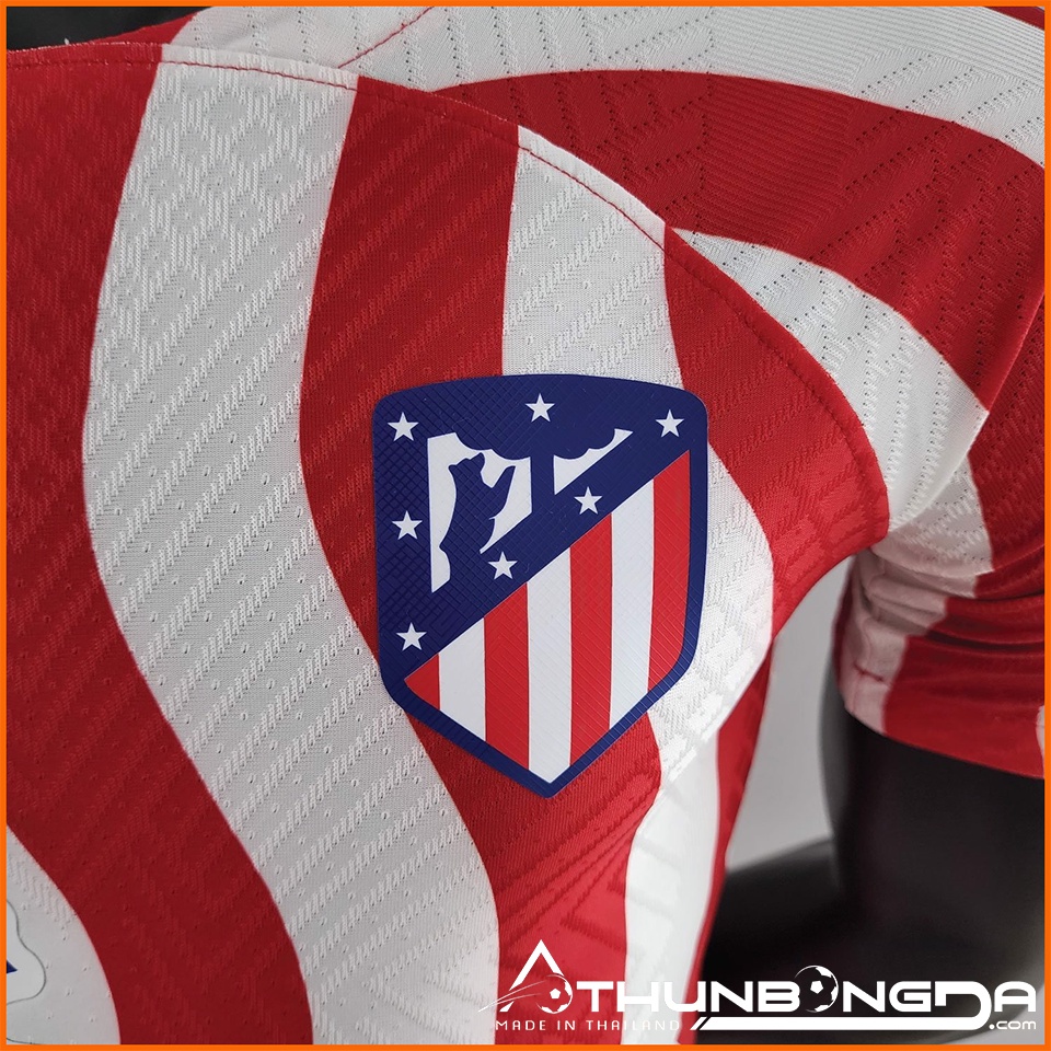 Áo đấu Atletico Madrid sọc đỏ trắng sân nhà 2022/2023, 2022/23 bản PLAYER Issue BODY fit cao cấp Thái Lan