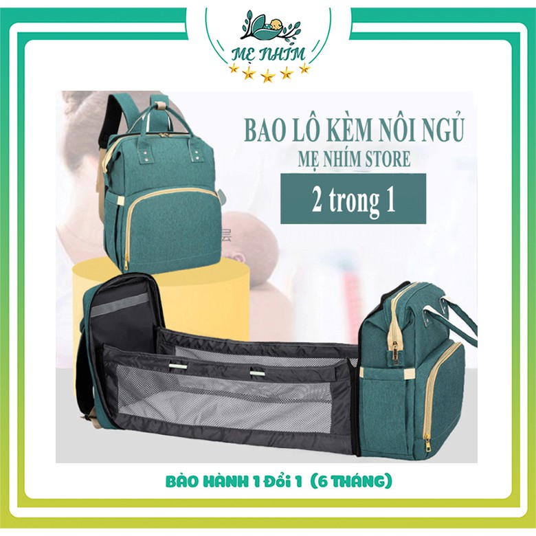 Balo Bỉm Sữa Đa Năng Kèm Giường Cho Bé, Ngăn Giữ Nhiệt, Vải Chống Thấm Tiện Dụng Cao Cấp. Shop mẹ nhím