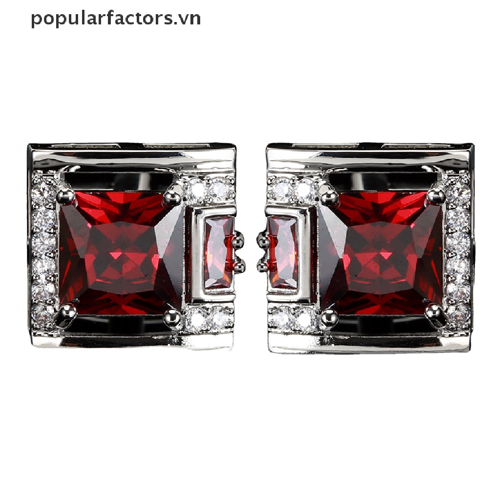 Khuy Măng Sét Đá Zircon Hình Vuông Dành Cho Áo Sơ Mi Nam