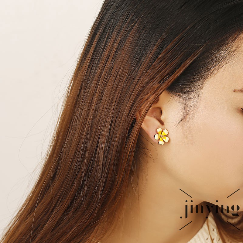 GETNOIVAS Bông tai bất đối xứng kiểu dáng chú ong và bông hoa đính đá xinh xắn