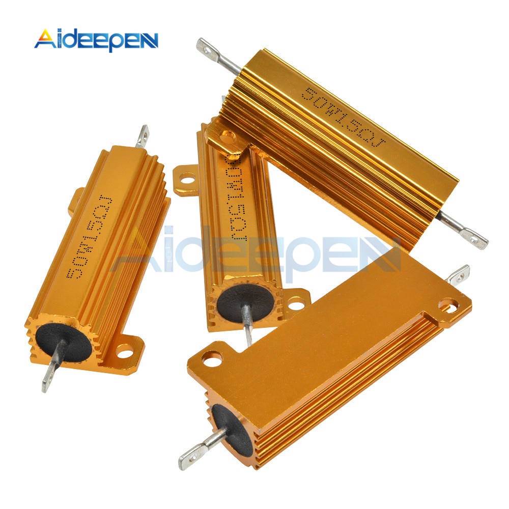 Điện trở vỏ nhôm 50w 5% 0.1~1k 0.1k 0.5 1 1.5 2 3 6 10 12 15 20 22 30 50 100 1k Ohm chất lượng cao