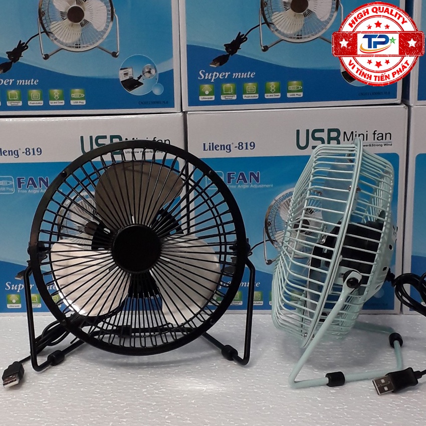 Quạt USB Fan Lồng Sắt Lileng 819, có 3 màu, xoay 360 độ - Chính Hãng Phân Phối 100%, Full Box
