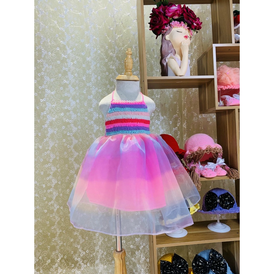 TH Đầm/Váy công chúa tutu dễ thương cho bé gái - Yếm len ngọc
