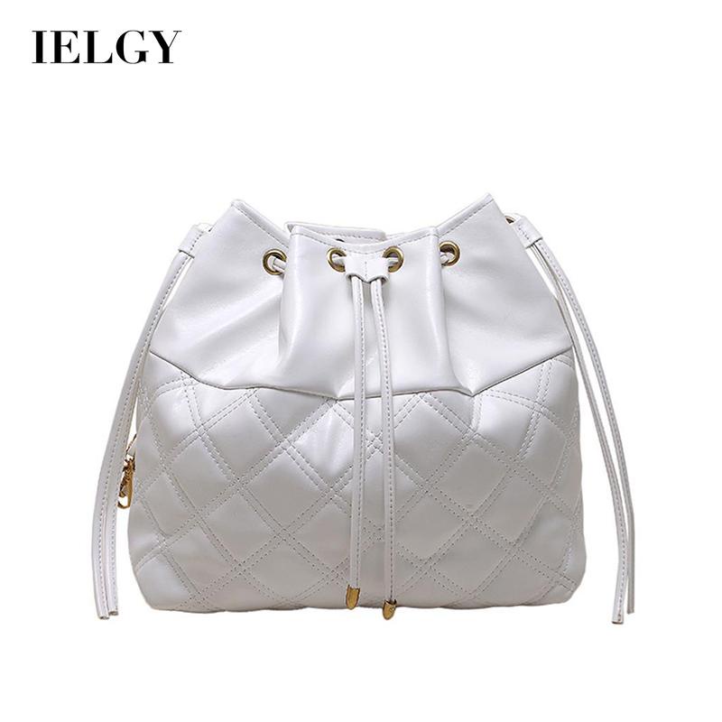 Ielgy Túi Xách bucket Dây Xích Đính Kim Cương Giả Dễ Phối Đồ Cho Nữ