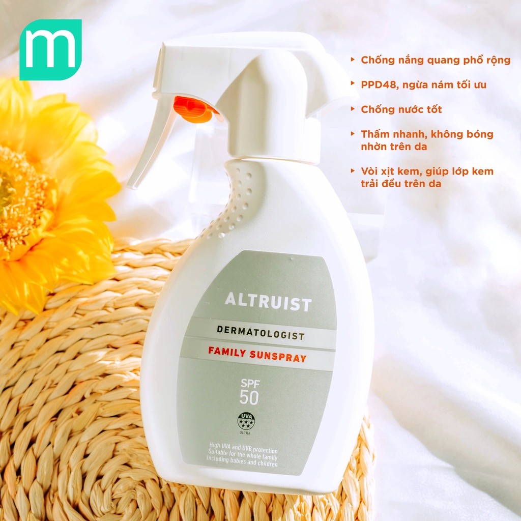 Xịt chống nắng Altruist Dermatologist Family Sunspray SPF50 250ml