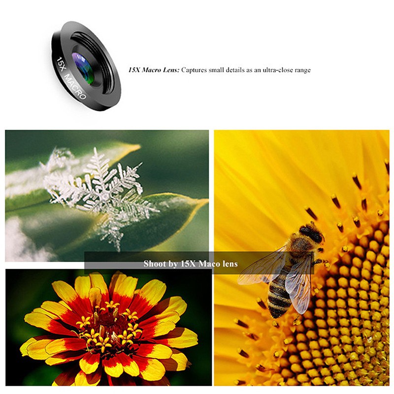 Phone Camera Lens,6 In 1 Cell Phone Lens Kit For Iphone And Android, Kaleidoscope Wide Angle+Macro Cpl Fisheye Telephoto Zoom Phone Lens Kit