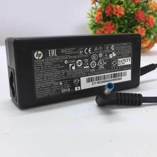 Sạc HP zin theo máy Chân Kim Nhỏ ( HP Chân Kim Xanh ) cao cấp 19.5V - 4.74A dùng cho hp envy; pavilion; elite book,...