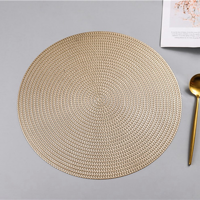 Đệm nhiệt dày chống trượt tròn đệm bàn trống/Round Hollow Placemat Dinner Table Heat-insulated Pad Thickened Non-slip