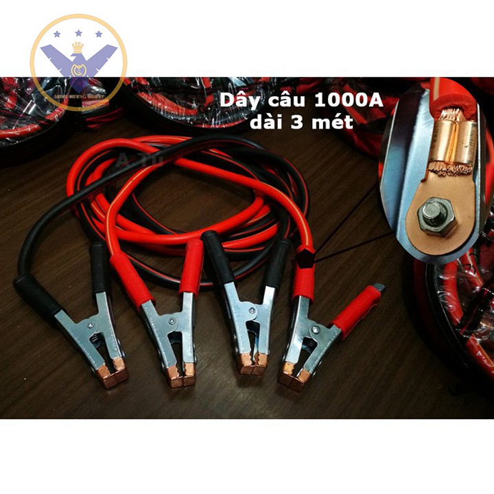 Bộ dây câu bình ắc quy xe ô tô - Dài 3m mỗi dây - Chịu tải 2000AMP