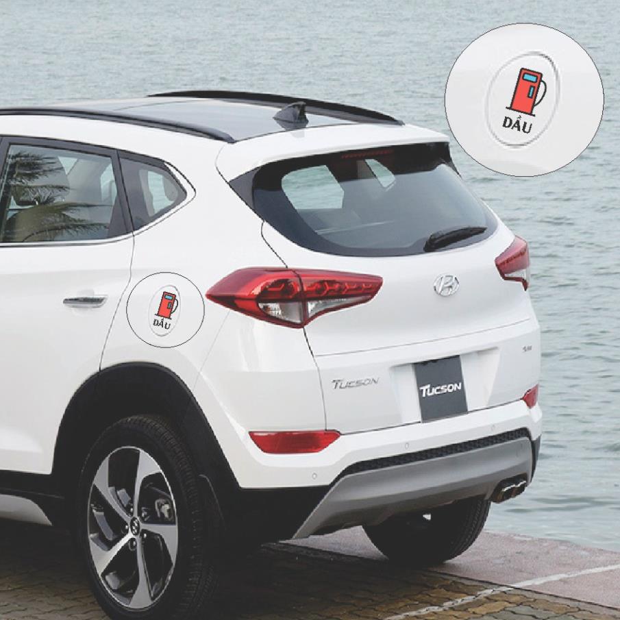 Decal xe dán nắp bình xăng, dầu, diesel icon trang trí xe, miếng dán phân biệt xăng dầu