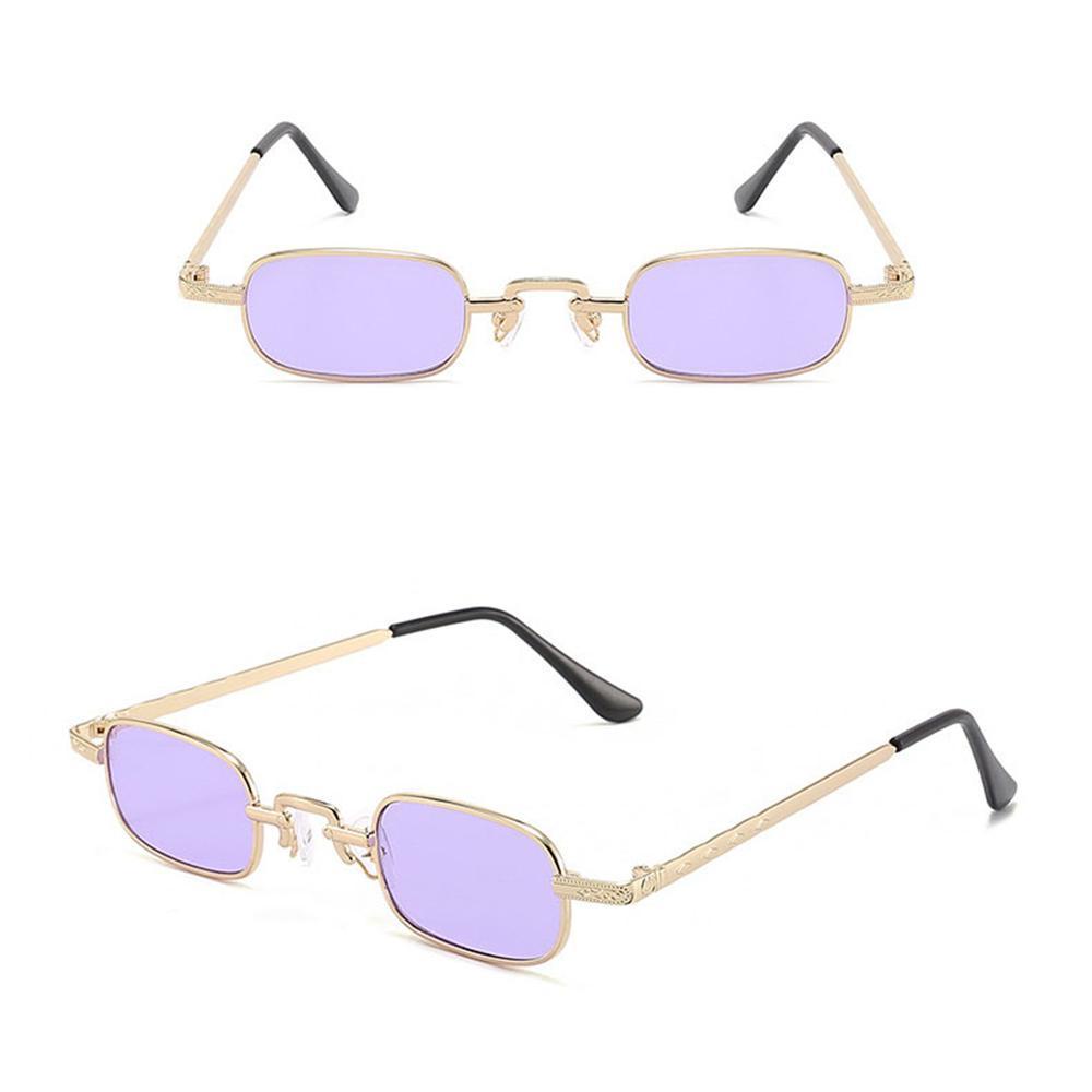 1 Kính Mát Hình Chữ Nhật Nhỏ Bằng Kim Loại Màu Sắc Ngọt Ngào Phong Cách Vintage