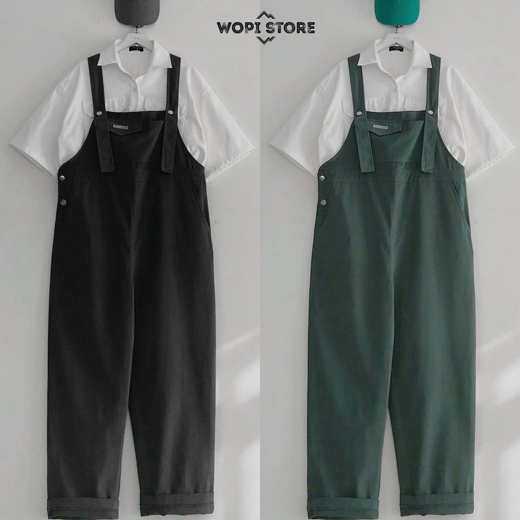 Yếm Quần Nữ MAKE Ống Rộng Chất Kaki Dáng Suông Màu Sắc Vintage Dễ Phối Phong Cách Ulzzang (Ảnh Thật/ Có Sẵn)