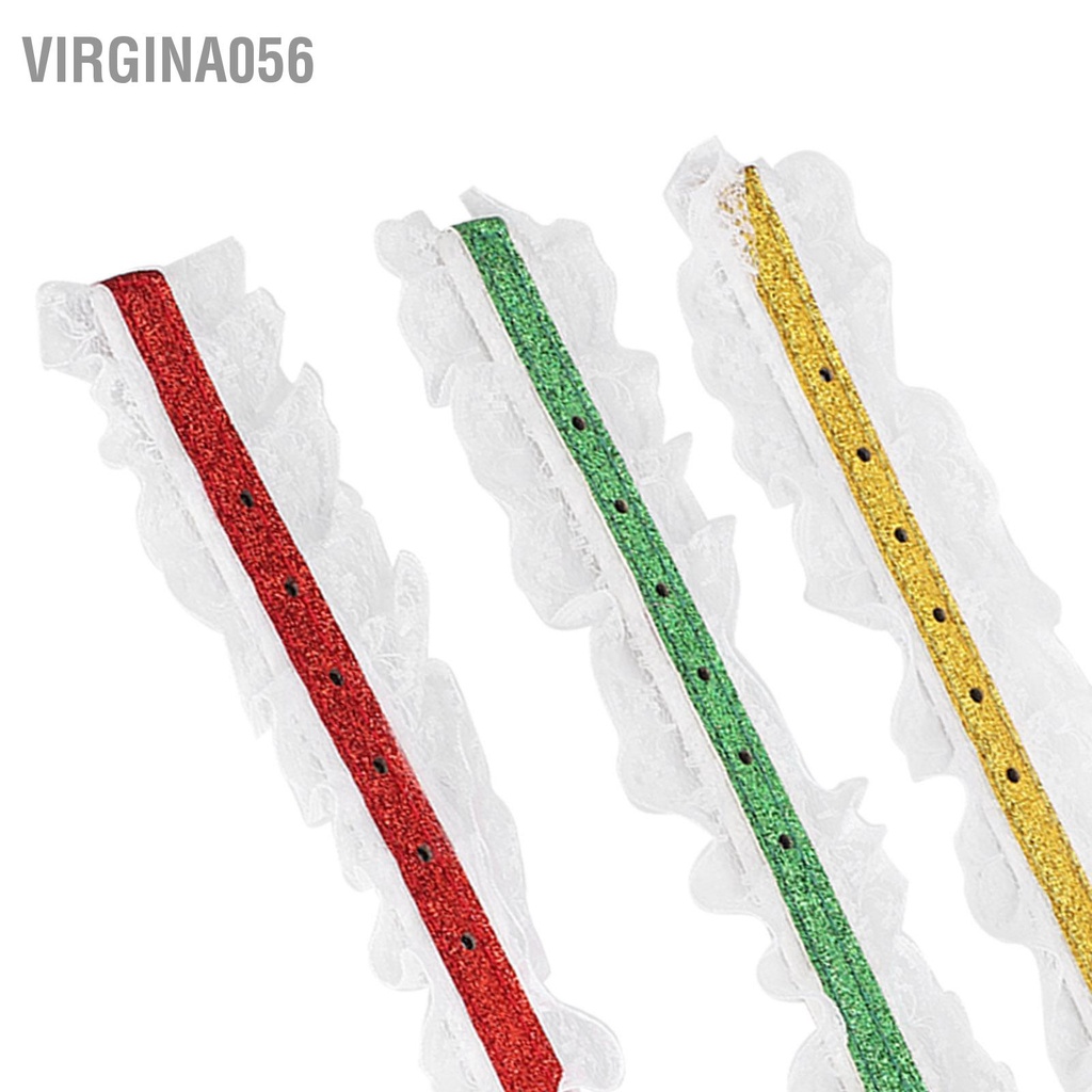 Virgina056 3 CÁI Giáng Sinh Pet Collar Trang Trí Chuông Ren Đẹp Cho Chó Mèo Nhỏ