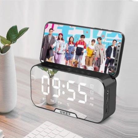 Loa bluetooth không dây kiêm đồng hồ báo thức G10 Plus màn hình tráng gương tích hợp đài fm cổng thẻ nhớ và usb