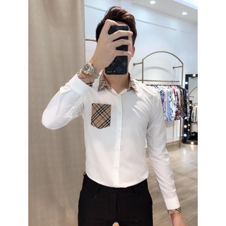 Áo sơ mi nam phối kẻ BBR hàng chuẩn đẹp như hình