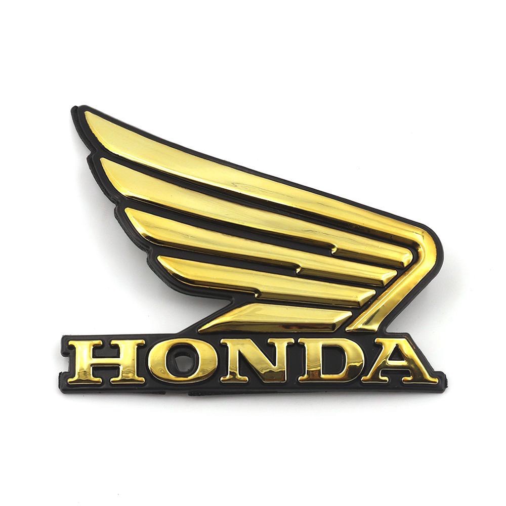 Logo Honda cánh én màu Vàng và Bạc Gắn Xe Máy &lt; Giá 1 Cặp&gt;