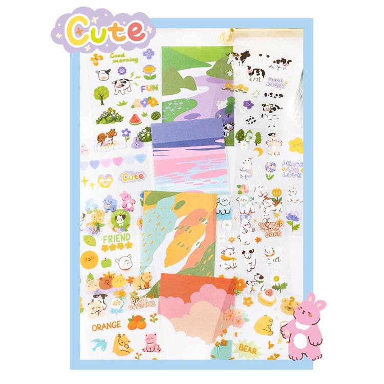 Nhãn dán trang trí hình hoạt hình đáng yêu