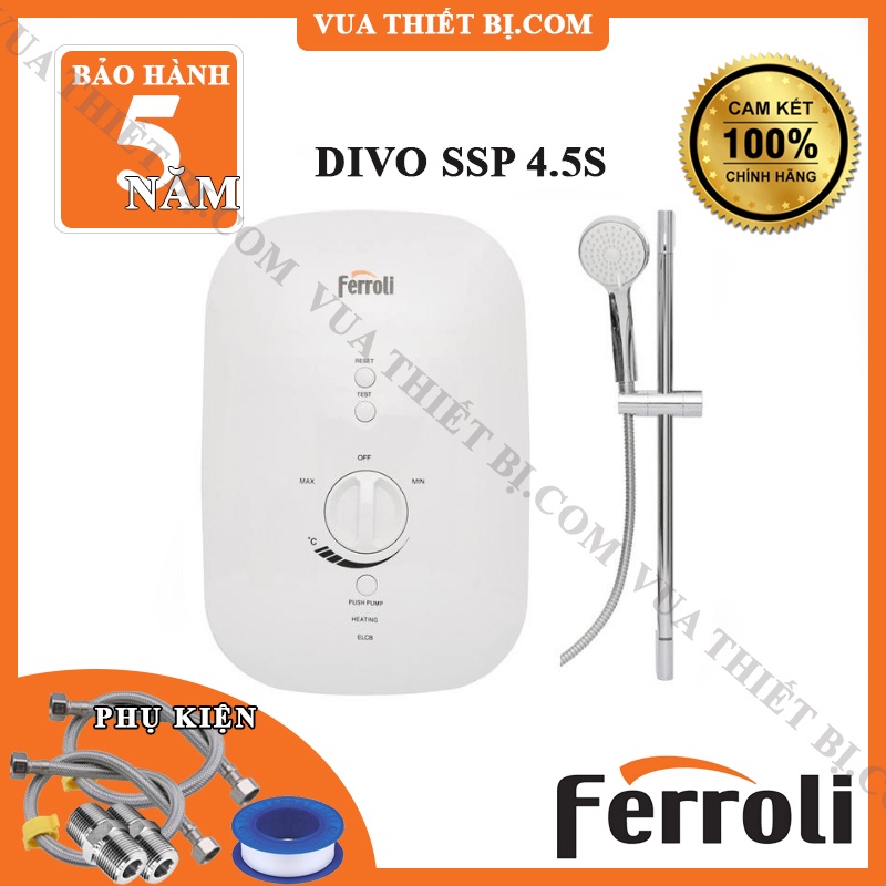 Ferroli DIVO SSP 4.5S 4500w – Có bơm – Máy nước nóng trực tiếp