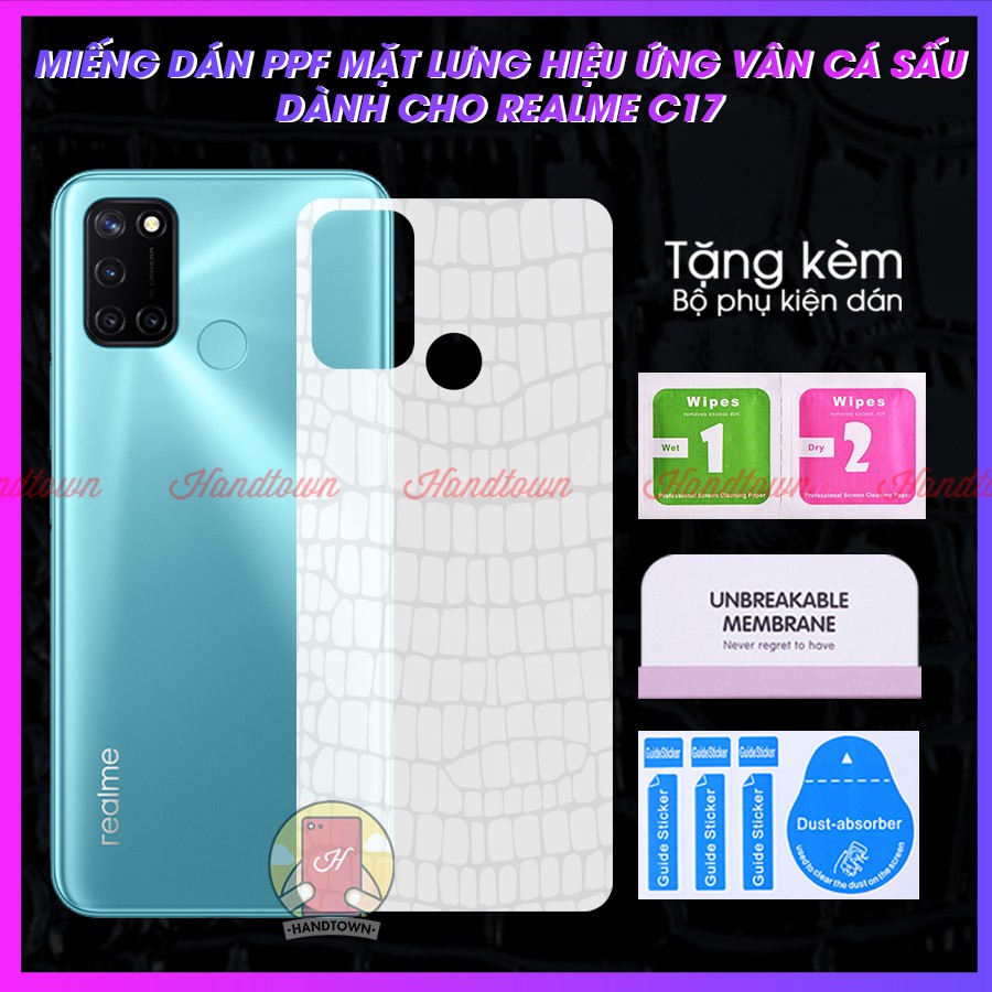 Dán PPF Mặt Lưng Realme C17 C 17 Kính Cường Lực Dẻo Vân Cá Sấu / Hiệu Ứng Cầu Vồng / Trong Suốt Chống Va Đập
