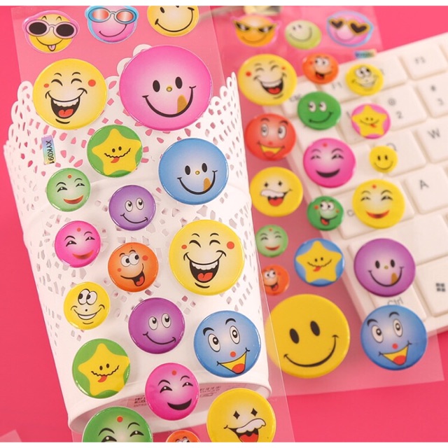 Sticker 3D mặt cười
