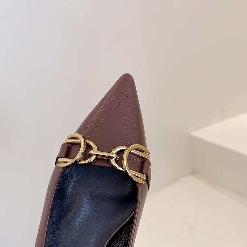 Giày Cao Gót Mũi Nhọn Phong Cách Retro Mới Cho Nữ