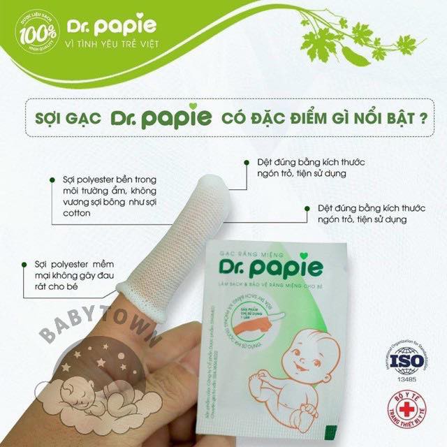 Gạc rơ lưỡi Dr.Papie ( Hộp 30 gói)