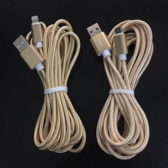 Dây Sạc IPhone, Cáp Sạc IPhone SamSung Dài 3M Bọc Dù Siêu Bền, Sạc Nhanh Chống Gãy Đứt