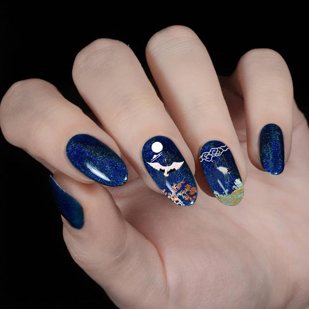 Miếng Dán Trang Trí Móng Tay Hình Hoa Đám Mây 3D