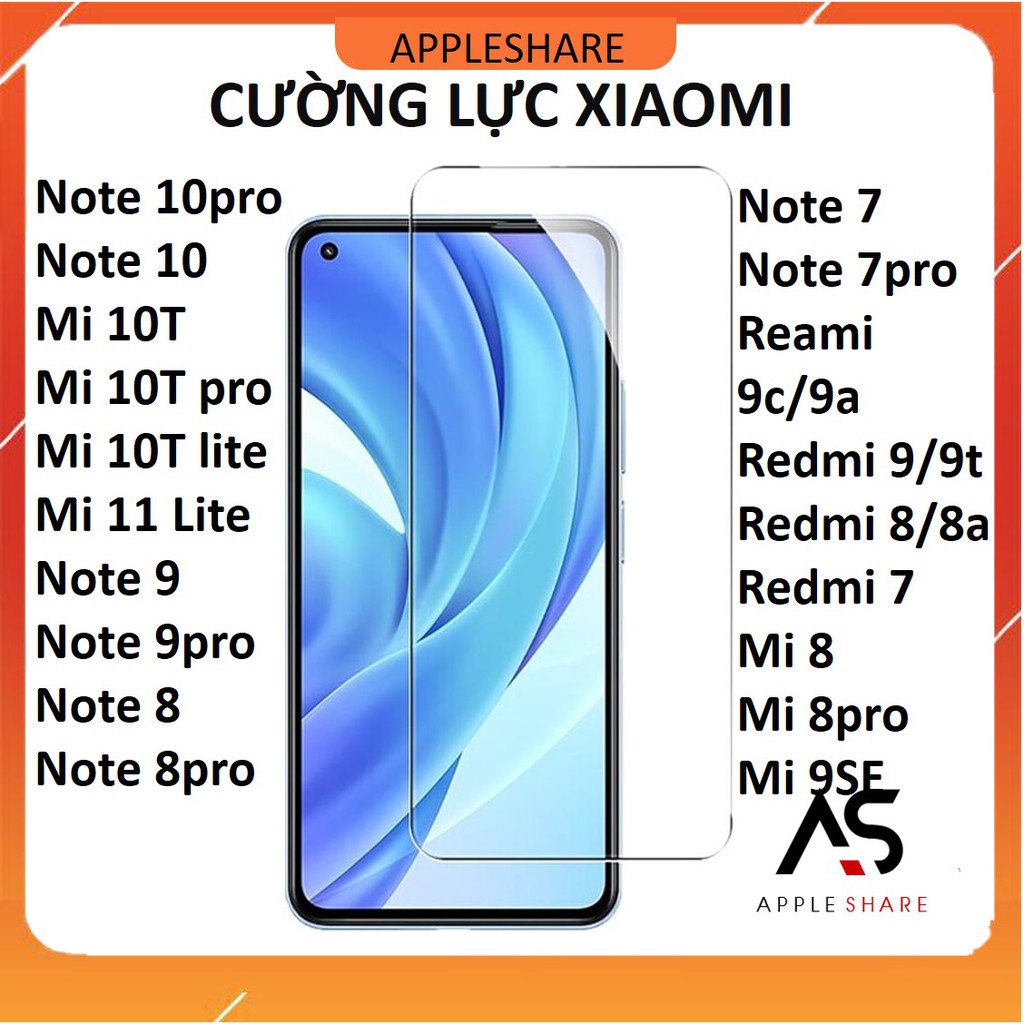 Kính cường lực Xiaomi Redmi Note 12 12c 11 10 9 8 7 10C 10A Pro/Mi 11 lite/10T/9T/9C/9A/9s/8A/SE/10s/11s/4g/5g/7/ne/11t