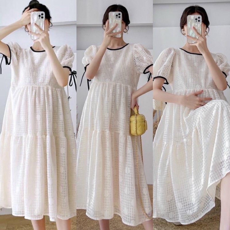 Váy bầu thiết kế dự tiệc mùa hè tkutrang-style - đầm bầu cho người có thai