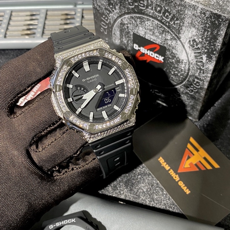 Đồng hồ nam Casio G-Shock GA-2100-1A GA-2100 Custom -Kích thước vỏ : 48,5×45,4×11,8mm