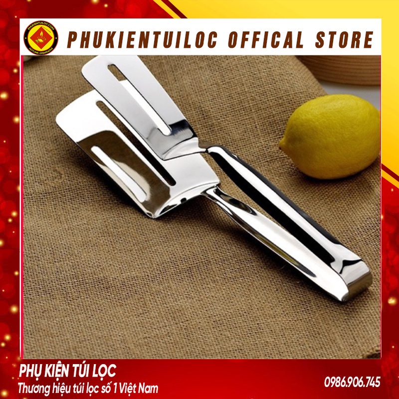 Kẹp inox 201 gắp nóng thức ăn bằng inox, chiên xẻng nướng, gắp đồ nóng như bít tết, cá rán, thịt nướng
