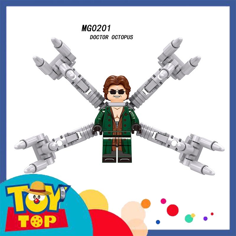 Lắp ráp Minifigures nhân vật tiến sĩ bạch tuộc Doctor Octopus phản diện trong Spider Man người nhện xếp hình MG0201