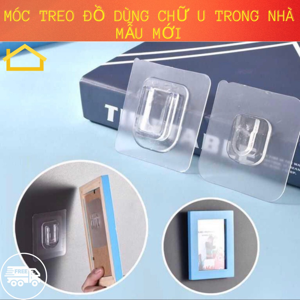 Bộ giá đỡ dán chữ U treo tranh ảnh cục wifi ổ điện dán tường cực kì dễ sử dụng và tiện lợi, không khoan tường